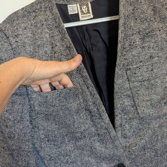 80s I Magnin and Anne Klein collaboration | Silk | Old Money | Blazer | Midnight - Picture 2 of 9